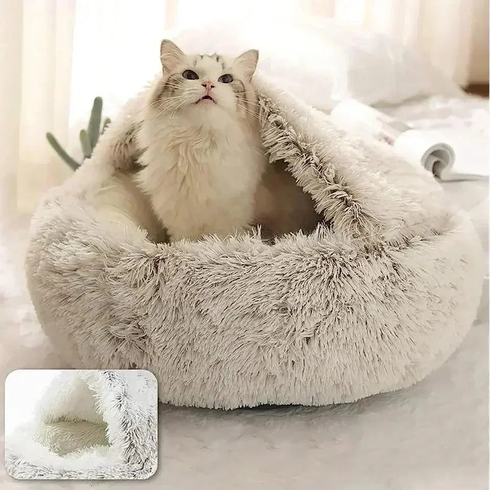 Round Cat Bed Winter