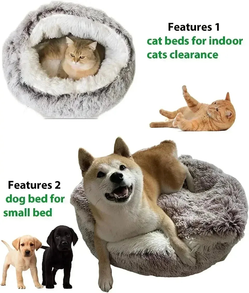 Round Cat Bed Winter