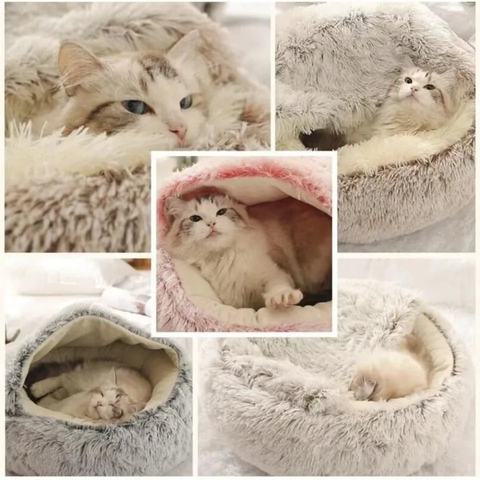 Round Cat Bed Winter